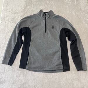 NWOT Spyder Men's Outbound Core 1/2 Zip Pullover Sweatshirt Sweater L Gray Black
